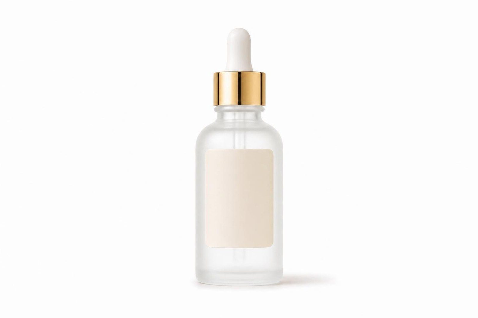 The bottle in frosted clear glass