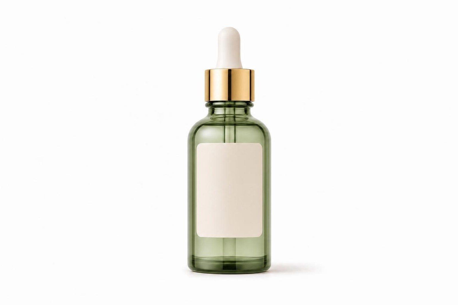 The bottle in sage green glass